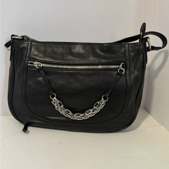 Vintage Large HALOGEN Soft Pebbled Leather Hobo Bag Handbag - Picture 3 of 11